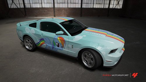 Rainbow dash car